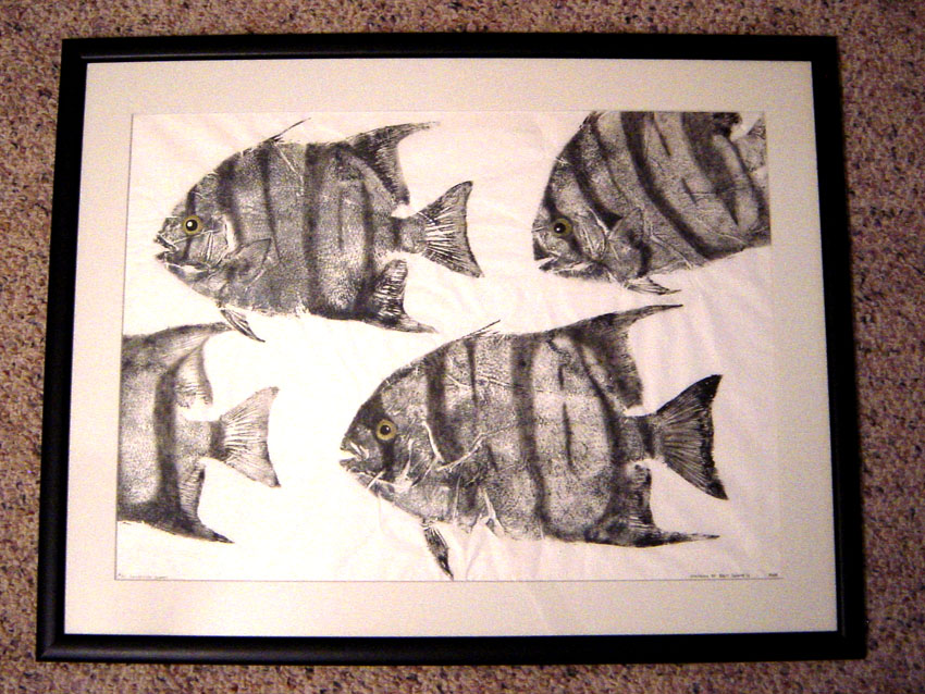 Atlantic Spadefish Gyotaku Art