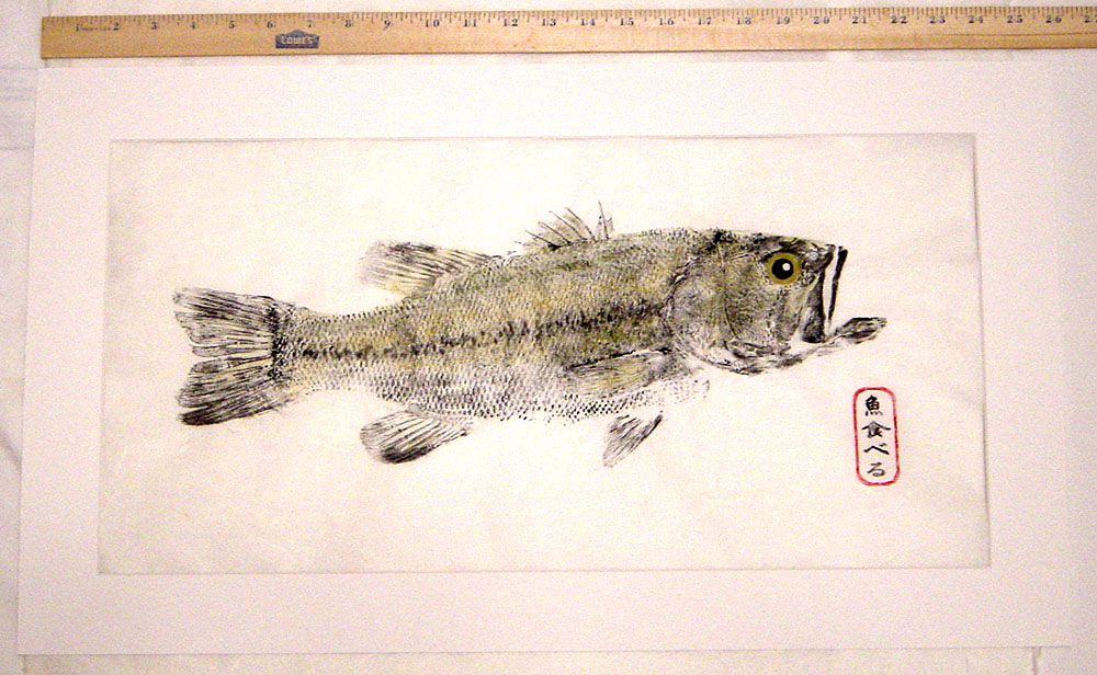Largemouth Bass Gyotaku Art