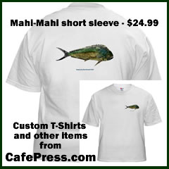 Gyotaku mahi mahi fish print T-shirts