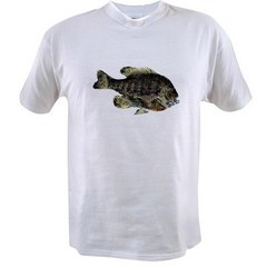 Gyotaku bluegill fish print T-shirts