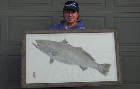 Gyotaku sportfishing trophies